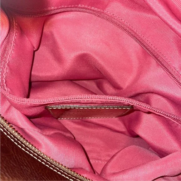 Vintage Coach Hobo Satchel Bag 🟤 Brown Leather Trim | Classic Logo Purse - Picture 4 of 6